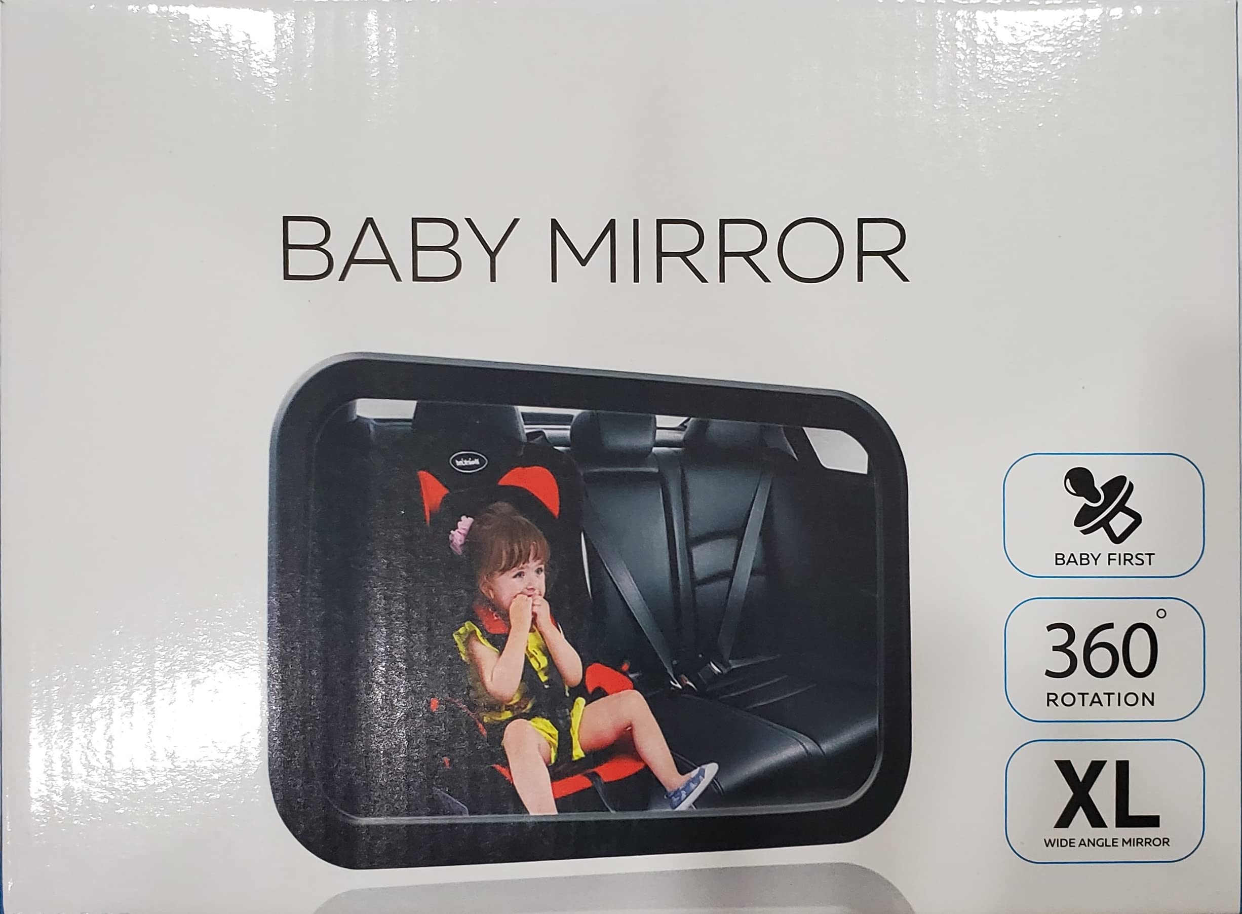 LmtLessDeals Baby Car Mirror Shatterproof Safely Monitor Infant Child in Rear Facing Seat Crash Test Rear Facing Car Mirror XL Wide Angle