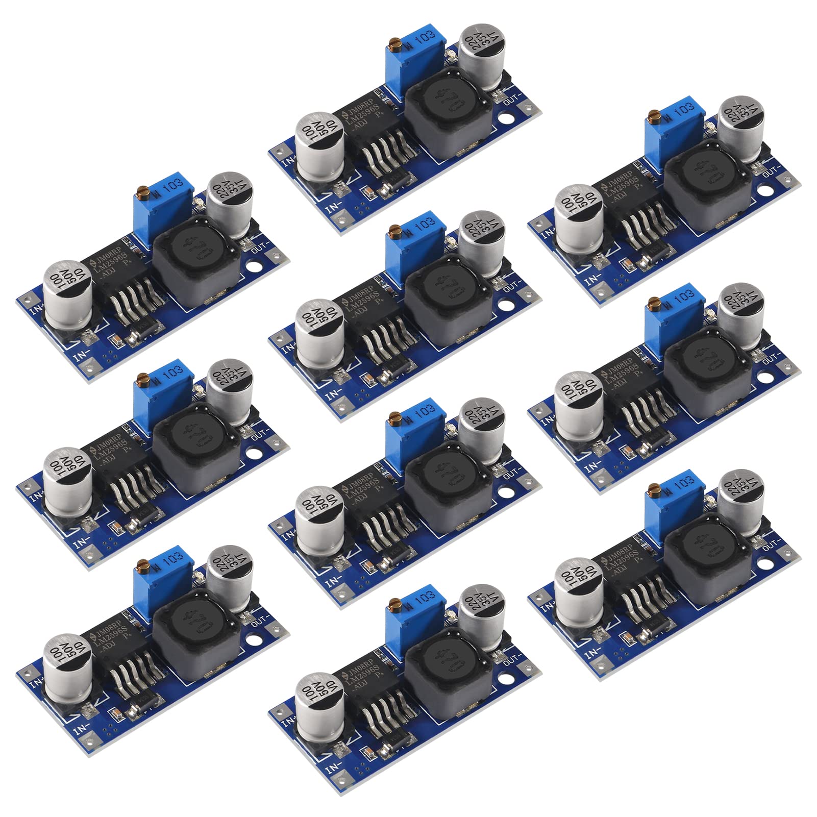 Diitao 10PCS LM2596 DC-DC Buck Converter Step Down Modules 3A 3-40V to 1.5-35V High Efficiency Voltage Regulator Buck Converter Adjustable