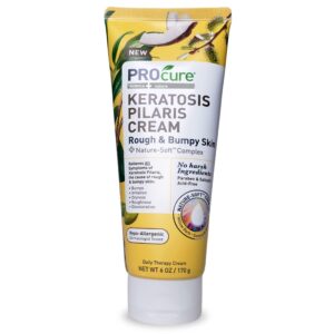 procure keratosis pilaris cream for body, exfoliating rough and bumpy skin lotion with willow bark & coconut oil, moisturizes & soothes dry, irritated skin, daily therapy body lotion - 6 oz