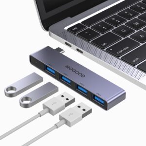 usb c to usb hub 4 ports,mogood usb c to usb hub multiport adapter,usb c splitter with usb 3.0 port,usb type c docking station for macbook pro/air2020/2019,surface pro and more