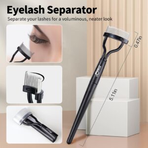 MSQ Eyebrow Brush and Comb Folding Eyelash Brush Eyelash Separator Eye Brow Comb & Spoolie Brush Professional Mascara Brushes Eye Makeup Tools Set 4PCS