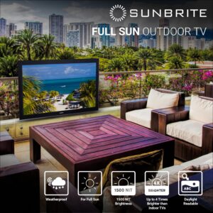 SunBrite Pro 2 Series 32-inch Full Sun Ultra Bright Outdoor TV, Full HD Weatherproof Television, 1500 nit Anti-Glare Screen, SB-P2-32-1K-BL