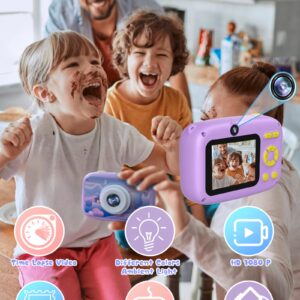 MIIULODI Kids Camera, Christmas Birthday Gift for Kids 3-12 Year Old Girl Boy 2.4 Inch Time-Lapse Video Record Scientific Children Digital Cameras Toddler Night Light Toys for 4 5 6 7 8 Year Old