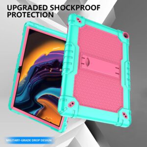 SOATUTO for Walmart Onn 10.1 2022 Tablet Case Shockproof Kids Friendly Armor Cover for Wlamrt Onn 10.1 Gen 3 Model 100071485 Tablet Case Built in Handle & Shoulder Strap 360° Kickstand (Green+Pink)