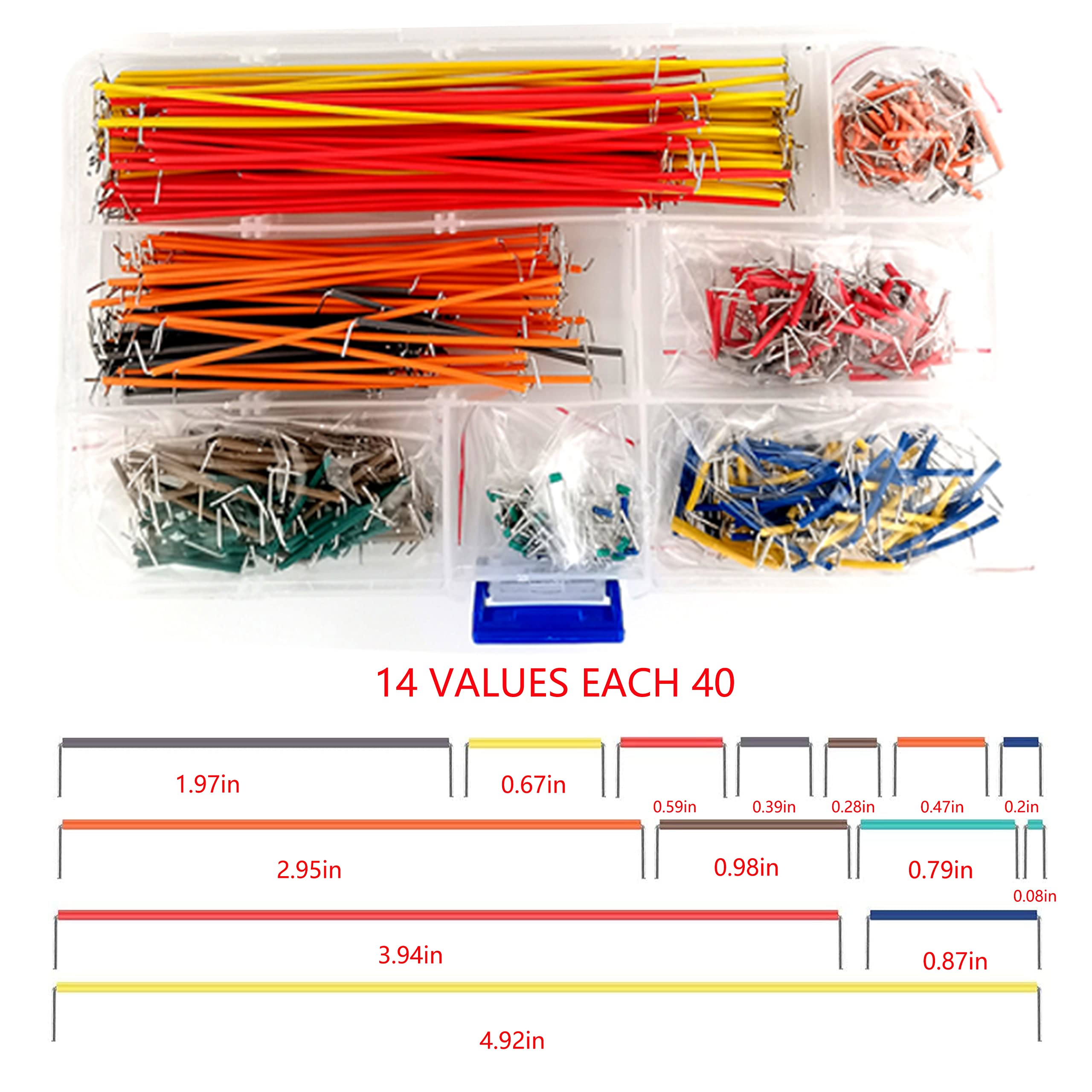 ELOOGAA 3Pcs 830 tie Points breadboards,120Pcs 20cm (7.9inch) Dupont Cables,65Pcs Flexible Breadboard Jumper Wires,560Pcs U-Shape Jumper Wires Arduino Project kit