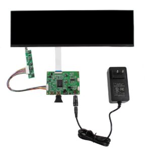 VSDISPLAY 12.6" NV126B5M-N41 12.6inch 1920X515 LCD Screen Work with 2 HD-MI Mini LCD Controller VS-RTD2556HM-V1 and 12V DC 2A Power Adapter Supply US Plug with 5.5x2.1mm/3.5x1.35 mm Port