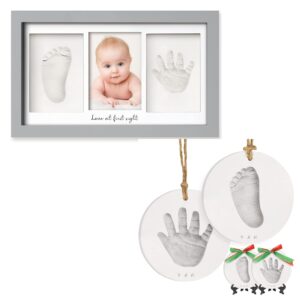 keababies baby hand and footprint kit & personalized baby foot printing kit for newborn - baby prints duo photo frame for newborn - baby footprint kit for toddlers