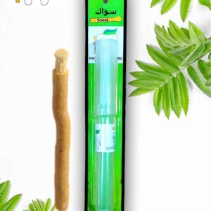 Miswak Sticks for Teeth | Sewak Natural Toothbrush | Siwak Organic Wooden Tooth Brush Oral Teeth Whitener with Holder | Vacuum Sealed مسواك by GENDA (1 Pack)