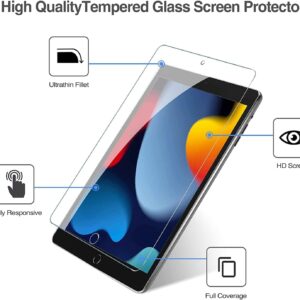 TSQQST Screen Protector for iPad 9th 8th 7th Generation, Tempered Glass Screen Protector Compatible with iPad 10.2 Inch 2021 2020 2019, 1 Pack