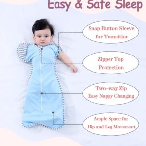 Bycc Bynn 2 Pack Sleeping Blanket Sack with High Sleeve,Transitions to Arms-Free Wearable Sleeping Bag for Baby pacify