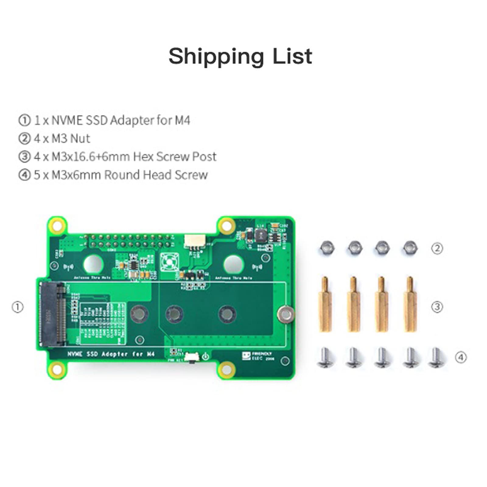 WayPonDEV NVMe SSD Adapter for NanoPi M4 LPDDR3 Rockchip RK3399 Single Board Computer