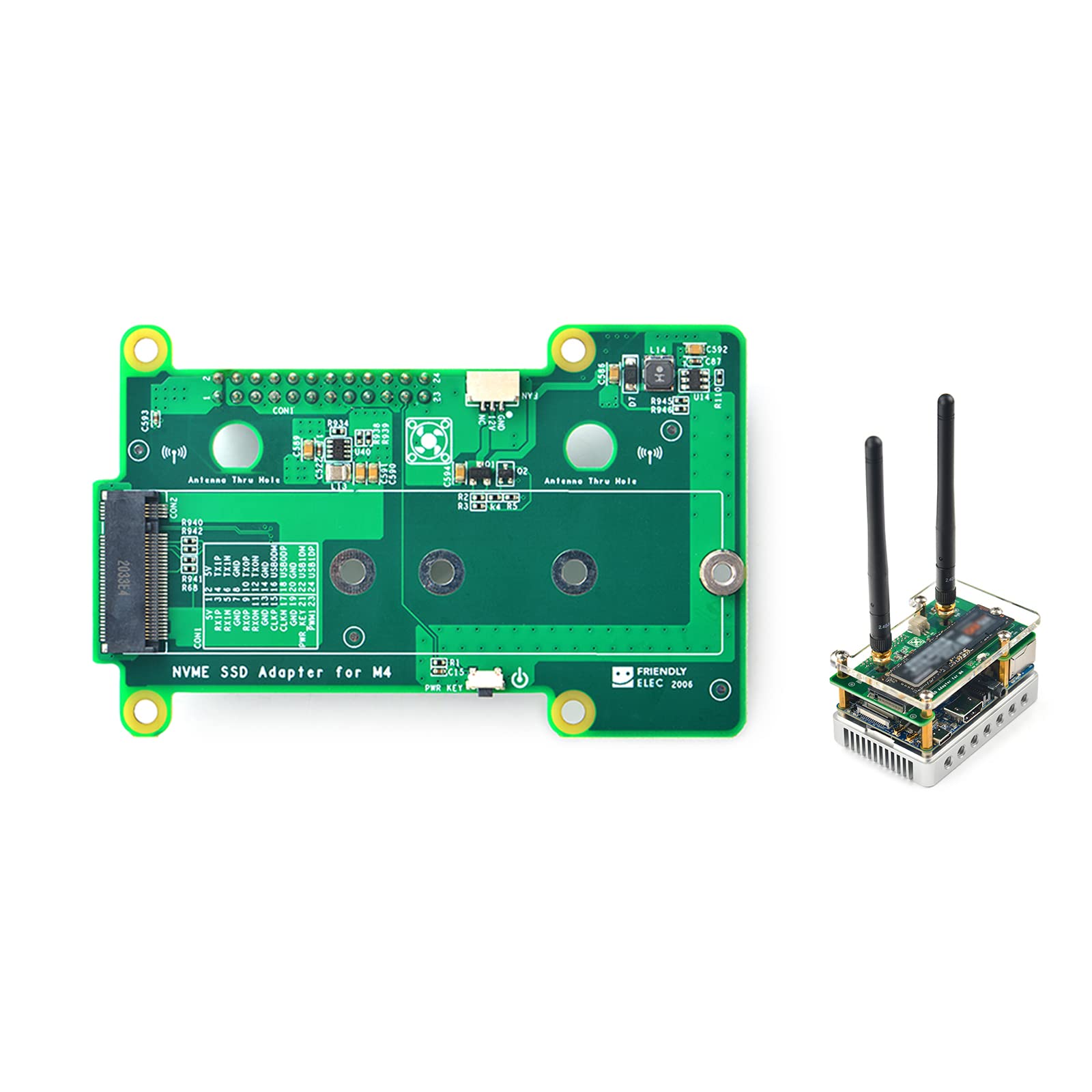 WayPonDEV NVMe SSD Adapter for NanoPi M4 LPDDR3 Rockchip RK3399 Single Board Computer