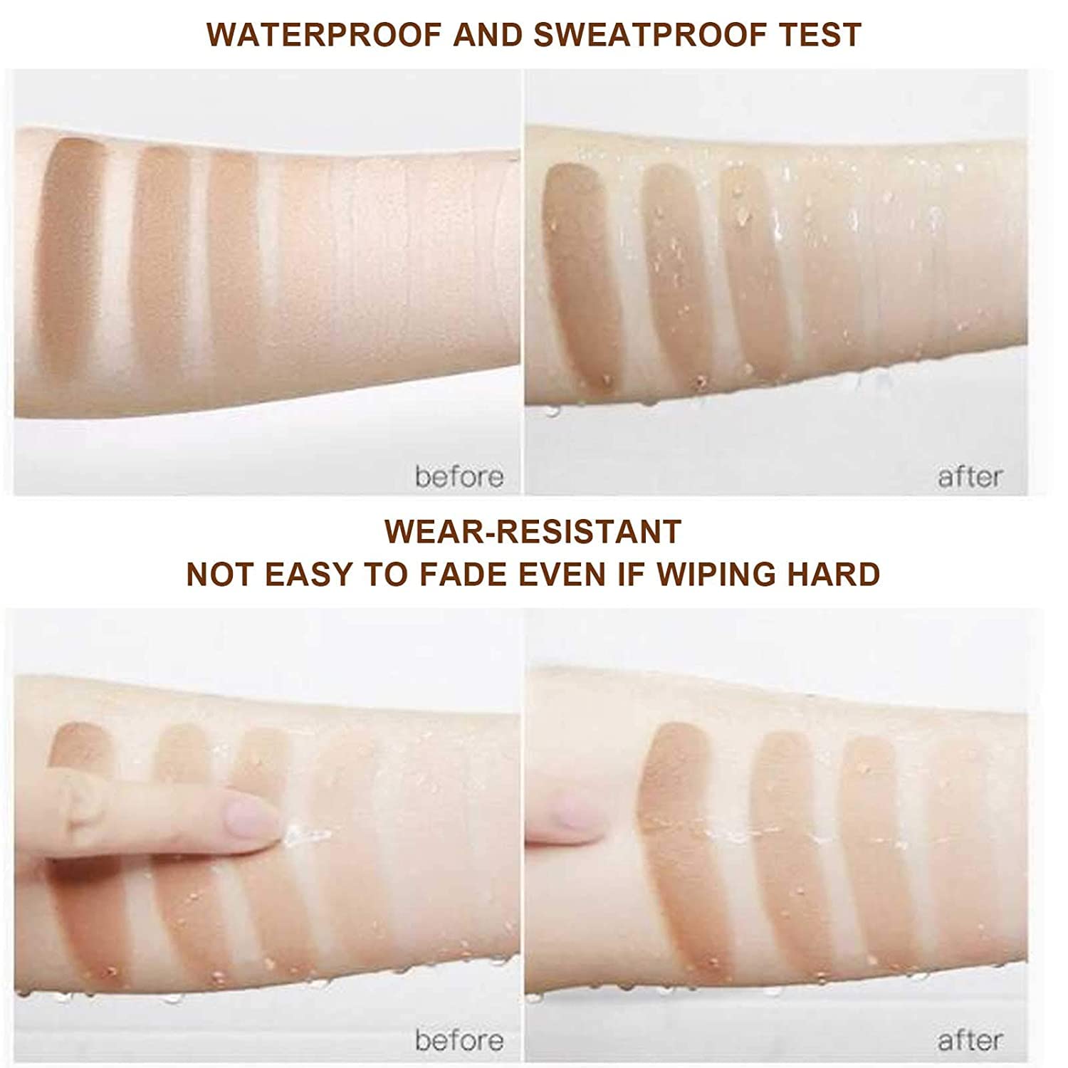 Tattoo Cover Up Makeup Waterproof, Professional Tattoo Concealer Use on Body, For Legs, Dark Spots, Scars, Vitiligo, 2 Colors/Set