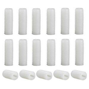 m5 x 8mm slotted head set screws, plastic headless grub screws white nylon, metric, 100pcs