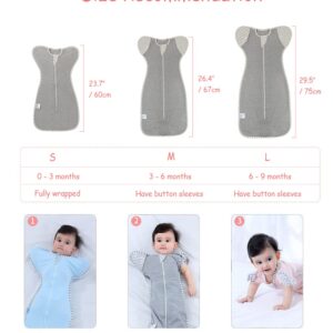 Bycc Bynn 2 Pack Sleeping Blanket Sack with High Sleeve,Transitions to Arms-Free Wearable Sleeping Bag for Baby pacify