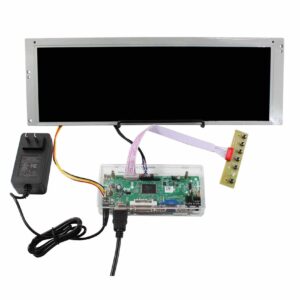 VSDISPLAY 14.9" 1280x390 LCD Screen LTA149B780F with HD-MI DVI VGA Audio Controller Board M.NT68676 with Acrylic Case,and Power Adapter,for DIY 1up Cabinet/Car Gauge Cluster Digital Marquee Monitor