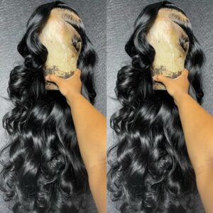 EpyIsm Body Wave Lace Front Wigs Human Hair 180% Density 13x4 HD Lace Frontal Wigs for Women Human Hair Lace Front Wigs 9A Glueless Wigs Human Hair Pre Plucked with Baby Hair Natural Color 24 Inch