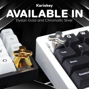 Custom Keycap Full Metal Fidget Spinner for MX Mechanical Gaming Keyboard OEM Profile Esc | Kariokey Artisan Key Caps (Gold)