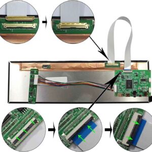 VSDISPLAY 12.6" NV126B5M-N41 12.6inch 1920X515 LCD Screen Work with 2 HD-MI Mini LCD Controller VS-RTD2556HM-V1 and 12V DC 2A Power Adapter Supply US Plug with 5.5x2.1mm/3.5x1.35 mm Port