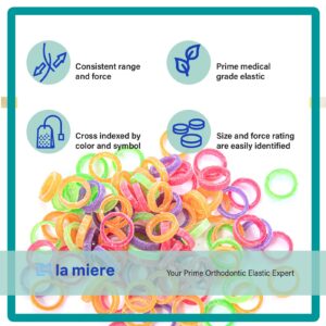 Neon non-Latex 3 Packs 300 counts Heavy 3/16inch, Intraoral Elastic Bands Orthodontic Elastics Dental Rubber Bands Made in US (Heavy [6.5oz], 3/16inch, 4.7mm)