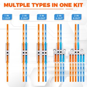 JOMERON 84PCS Lever Wire Connectors kit, Electrical Lever Wire Connectors Assortment Pack kit for Quick Connect, pushin Compact Splicing Electrical Connectors for Wiring 28-12 AWG