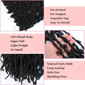 Butterfly Locs Crochet Hair 18 Inch Pre Looped Distressed Braids Soft Messy Crochet Soft Locs Crochet Hair Faux Locs Crochet Hair Extensions 6Packs (18 Inch (Pack of 6), 1B)