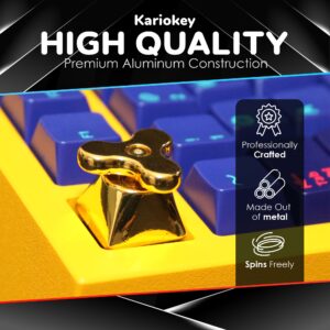 Custom Keycap Full Metal Fidget Spinner for MX Mechanical Gaming Keyboard OEM Profile Esc | Kariokey Artisan Key Caps (Gold)