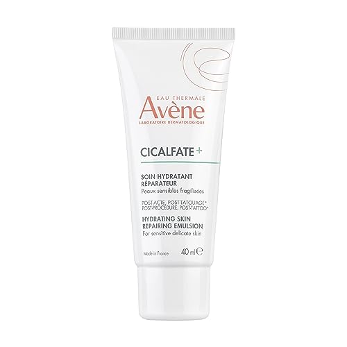 Eau Thermale Avène Cicalfate+ Hydrating Skin Recovery Emulsion - Post-Procedure & Post-Tattoo Restoration - Postbiotic Skincare - Non-Comedogenic & Paraben-Free - 1.3 fl. oz.