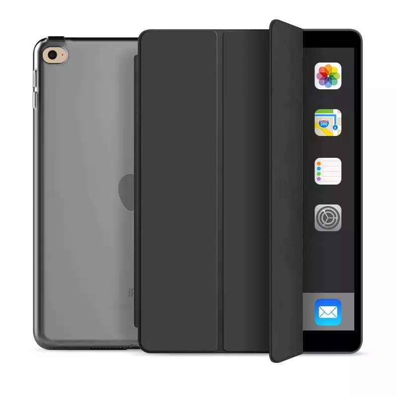 PWR UP iPad 10.2 inch Case (Works with iPad 9th Gen/8th Gen/ 7th Gen [2021/2020/2019]), Slim-line Hard Shell Protective Folio Case with Smart Wake/Sleep Cover and Stand Cover | Sleek Matte Black Color