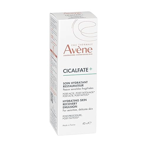 Eau Thermale Avène Cicalfate+ Hydrating Skin Recovery Emulsion - Post-Procedure & Post-Tattoo Restoration - Postbiotic Skincare - Non-Comedogenic & Paraben-Free - 1.3 fl. oz.