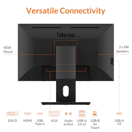 Ideao Hub 24” Interactive Whiteboard, QHD 10-Point Touchscreen Display with MPP2.0 Compatibility for Office and Classroom, Enhance Collaboration, Online Training, and Learning (Includes Stand)