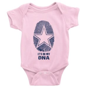 cowboys it's in my dna for baby boy girl clothes short sleeve newborn bodysuit d-pink