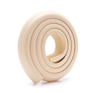 baby proofing edge corner protector, 6.6ft baby safety desk table edge guard strip proof corner guards, l-shaped kids protection bumper anti-collision strip beige 2 meters + 4 meters tape