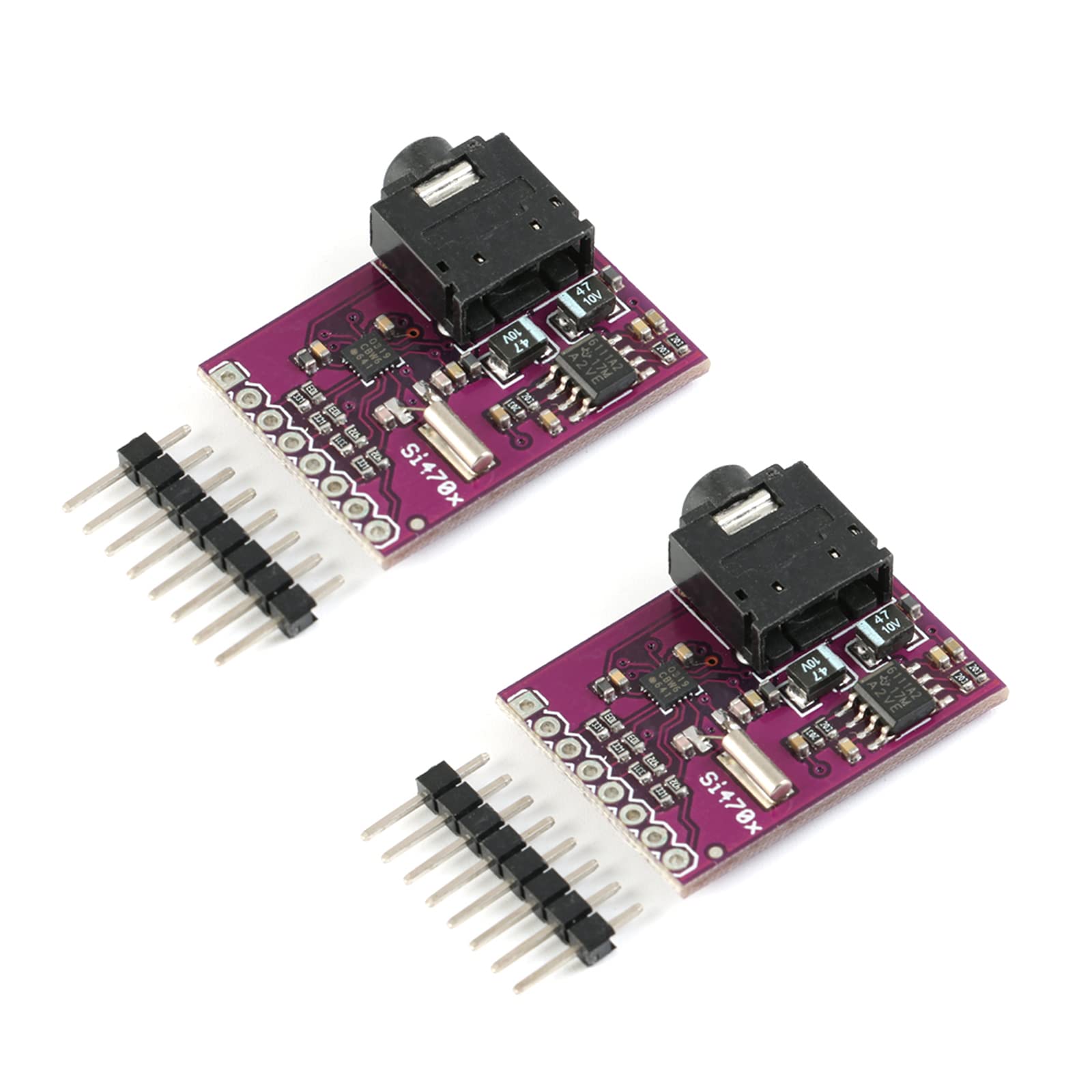 JESSINIE 2Pcs Si4703 RDS FM Radio Module 76-108 MHz Tuner Evaluation RDS Development Board AVR ARM PIC USB FM radio for Arduino