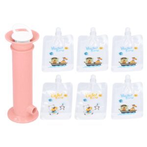 Squeeze Puree Food Hygiene Double Zipper Edible Fruit Puree Filler Safe Reusable Home Baby Food Dispenser Pink