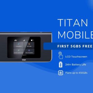 Titan Mobile | 4G LTE WiFi Mobile Hotspot | Global Coverage | Up to 10 Connected Devices | Rapid Carrier Switch Technology | All Three Major Carriers | New Cloud SIM Technology, No SIM Card Needed