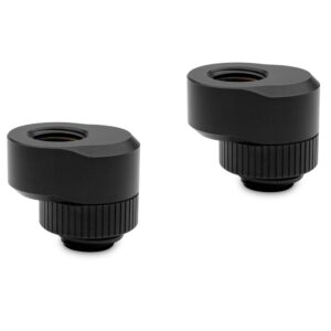 ekwb ek-quantum torque rotary offset adapter fitting, 7mm, black, 2-pack