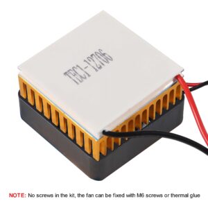 ALAMSCN 3 Sets TEC1-12706 Semiconductor Refrigeration 12V 6A Heatsink Thermoelectric Cooler Cooling Peltier Plate + Aluminum Heatsink + 12V Cooling Fan