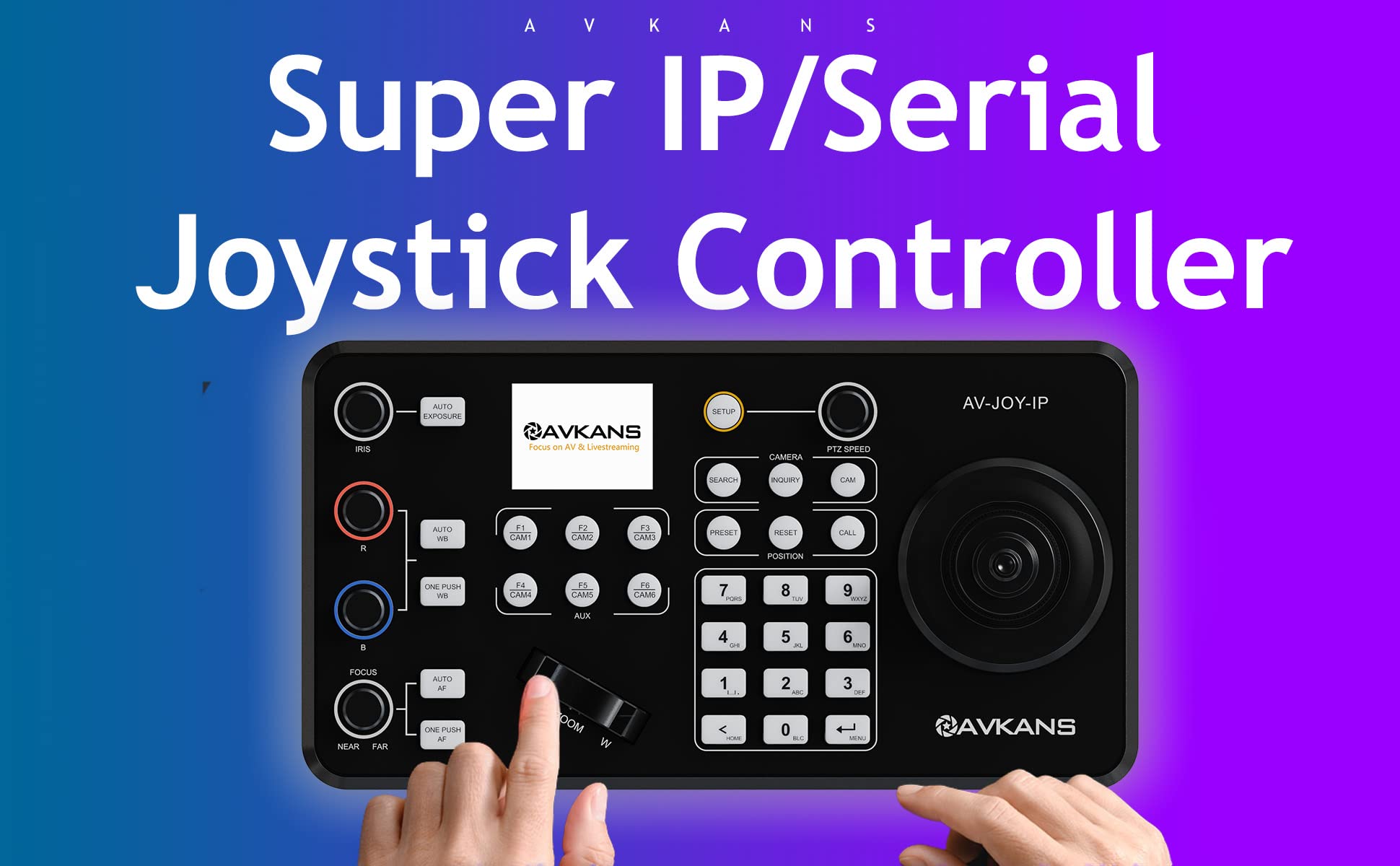 AVKANS 20X SDI PTZ Camera with IP Joystick Controller Kits for Live Streaming, 20X HDMI PTZ Camera Bundle Kits, 3 Units of PTZ Camera and 1 Joystick Controller