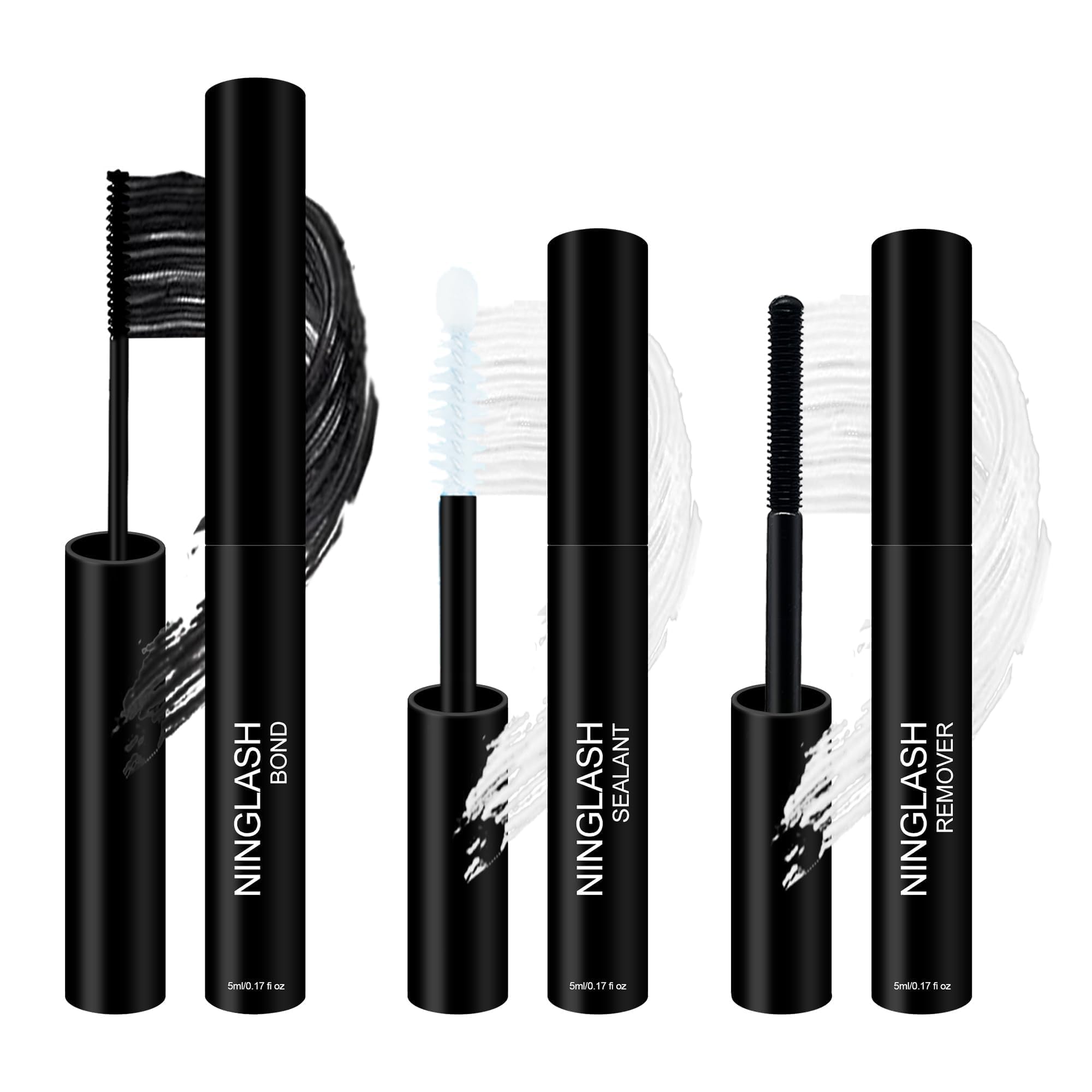 Lash Cluster Glue Waterproof Lash Bond and Seal and Lash Remover NINGLASH Super Strong Hold 5 Days Long Lasting Cluster Lash Glue for DIY Eyelash Extensions Fast Drying Lash Glue For Eyelash Clusters