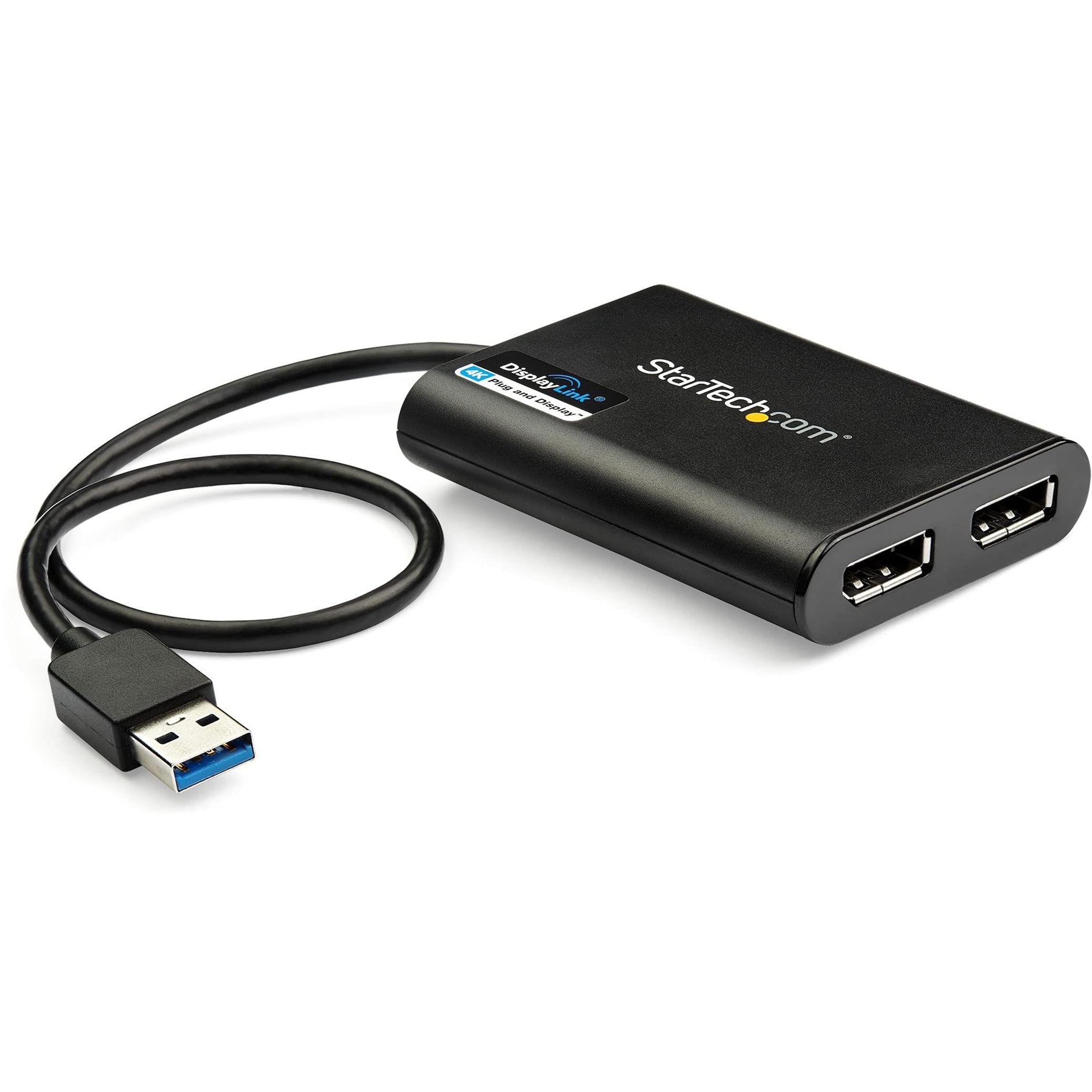 StarTech.com USB 3.0 to Dual DisplayPort Adapter 4K 60Hz (USB32DP24K60) & .com USB-C to USB Adapter - 6in - USB-IF Certified - USB-C to USB-A - USB 3.1 Gen 1 - USB C Adapter - USB Type C (USB31CAADP)