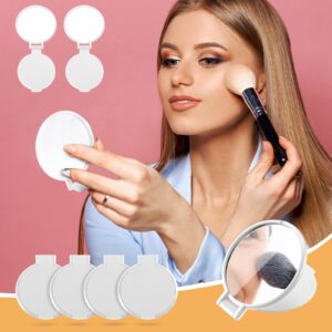 Yalikop 72 Pieces Round Mirror Compact Mirror Mini Folding Mirror Portable Round Mirror Makeup Mirror for Women Travel Daily Use(White)