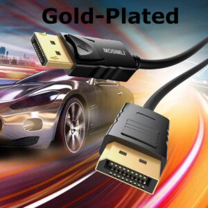 MOSIMLI DisplayPort Cable 1 FT 2-Pack, (Display Port) DP to DP Male to Male Cord, Gold-Plated, Supports 4K@60Hz, 2K@165Hz Compatible for Computer, Laptop, Graphics Card, Docking Station…