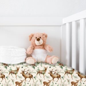 Extra Soft Stretchy Fitted Crib Sheets for Baby.2 Pack Cotton Blend Premium Sheets for Standard Crib and Toddle Mattress,Grove Pattern. (CS002)