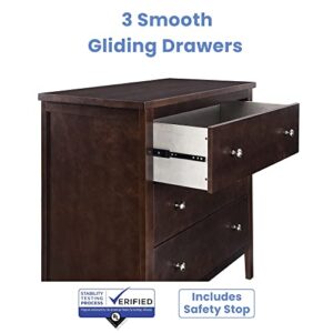 Delta Children Campbell 3 Drawer Dresser, Walnut Espresso