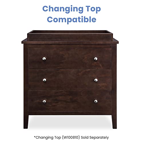 Delta Children Campbell 3 Drawer Dresser, Walnut Espresso