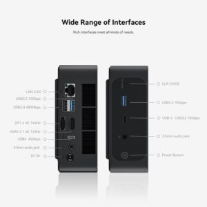 Beelink SER6 Mini PC, AMD Ryzen 9 6900HX(8C/16T, Up to 4.9GHz), Mini Computer 32G DDR5 RAM 500G NVMe PCIE4.0 SSD, Mini Desktop Computer 4K@144Hz Triple Display HDMI2.1/DP/WiFi6/BT5.2/2.5Gbps/W-11 Pro