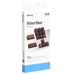 INLAND Microcenter Handmade Walnut Wood Keycap OEM Profile for Cherry MX Mechanical Keyboard Gaming DIY Replace 15 Keys