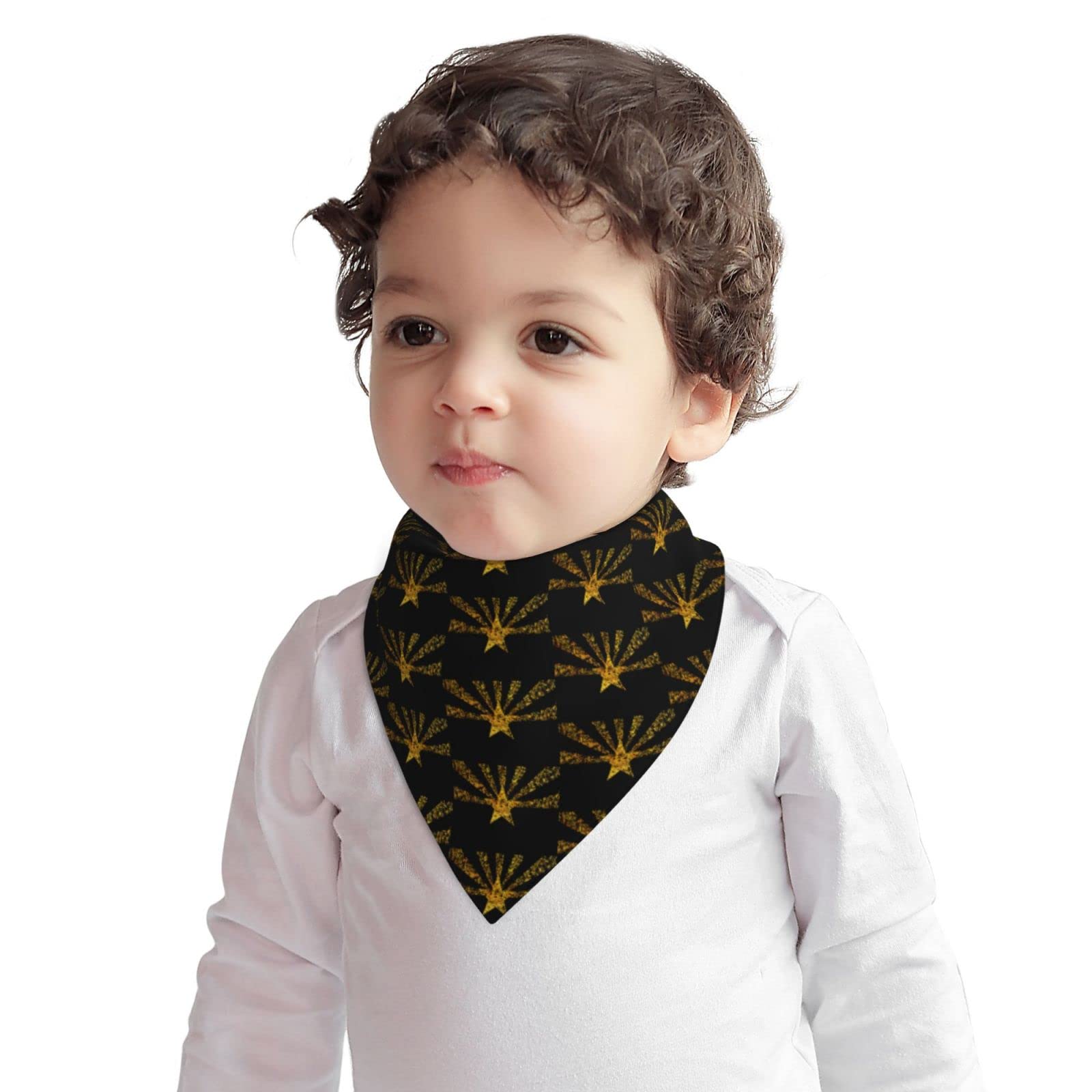 Augenstern Cotton Baby Bibs Arizona State Flag Gold Baby Bandana Drool Bibs Teething Food Bib