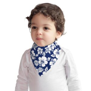 augenstern cotton baby bibs blue navy hibiscus pattern baby bandana drool bibs teething food bib